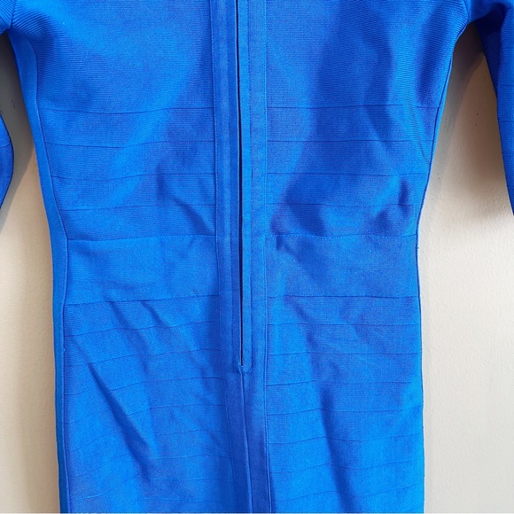 MARCIANO royal blue bandage dress size medium bodycon with sleeves - Picture 9 of 14